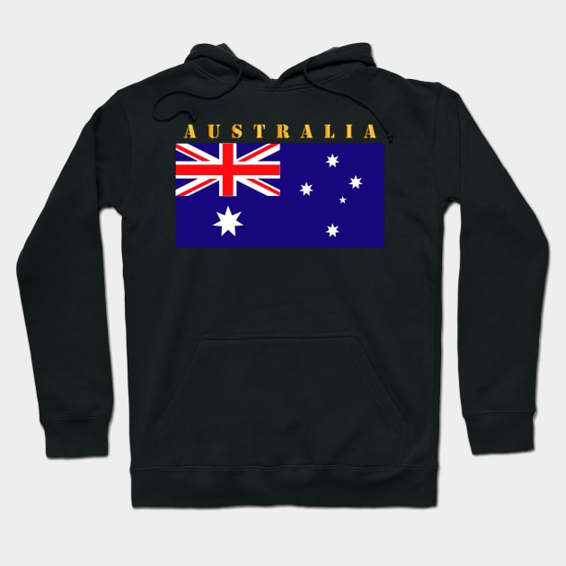 Flag - Australia w Txt Hoodie by twix123844